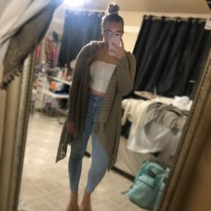 Tan cardigan